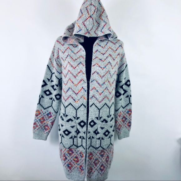 hooded long cardigan womens